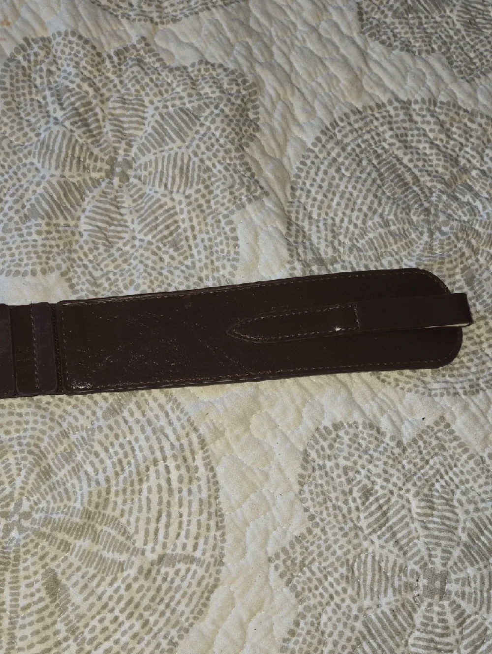Wide Brown Elastic Waist Belt with Metallic Buckle - Picture 6 of 6
